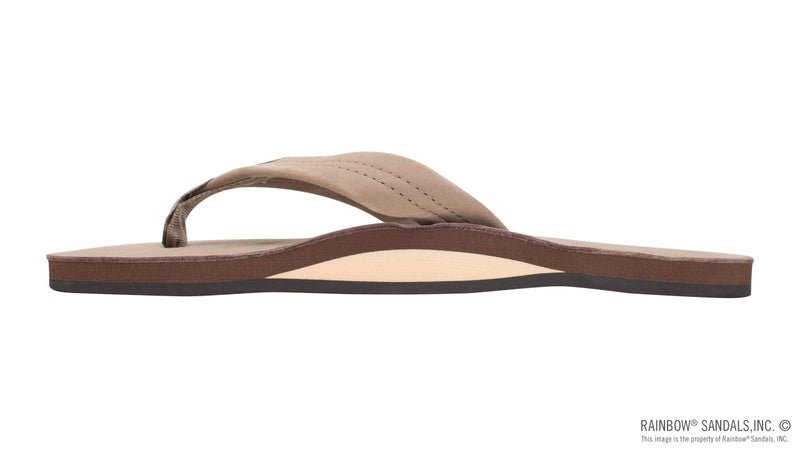 Rainbow Sandals صنادل جلدية للرجال باللون البني الداكن مع حزام 1" من رينبو - Image 2